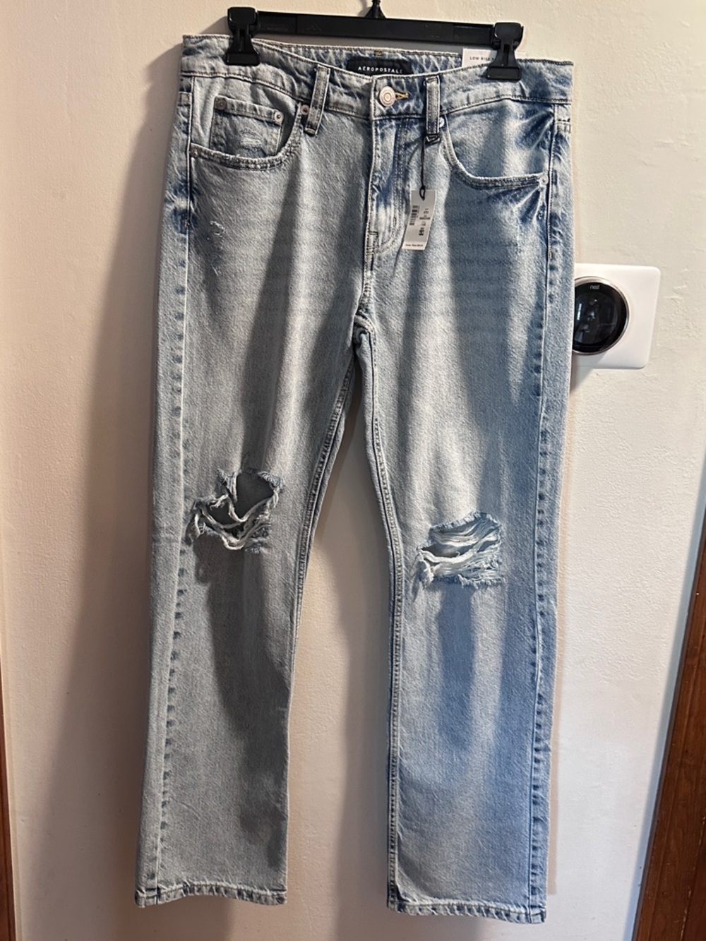Aeropostale Low Rise 90's Baggy Non-Stretch Jeans - Light Blue